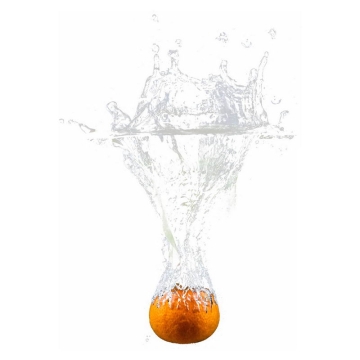 橘子掉落水中飞溅起来的半透明水花浪花水效果6987949png图片免抠素材
