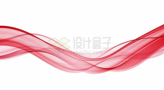 红色流动半透明波浪线曲线装饰6451284矢量图片免抠素材