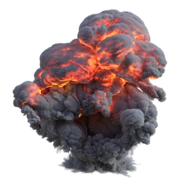 爆炸产生的火球和浓烟效果7087629PSD免抠图片素材