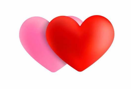 立体红心和粉红心形符号情人节png图片免抠eps矢量素材