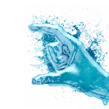 液化效果蓝色手指手势液态水效果6053804免抠图片素材