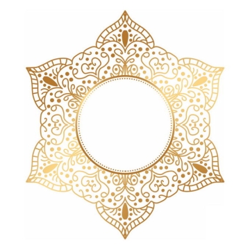 金色宗教复古复杂花纹装饰6304353矢量图片免抠素材