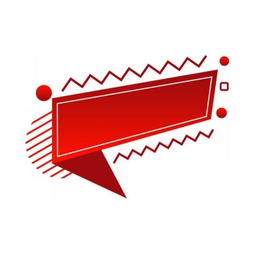 孟菲斯风格红色折线对话框标题框1591153图片素材