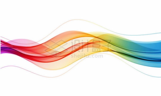 彩色渐变色流动半透明波浪线曲线装饰4459577矢量图片免抠素材