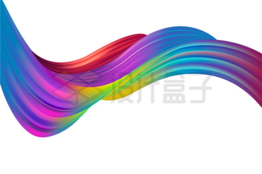 彩色抽象图案组成的波浪线装饰3986090矢量图片免抠素材