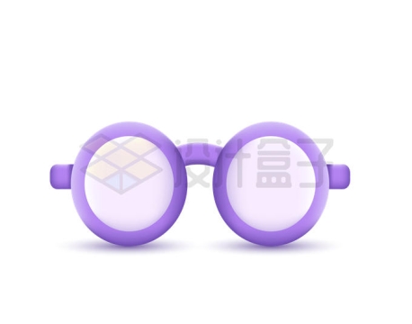 紫色卡通近视眼镜3D模型8335122矢量图片免抠素材