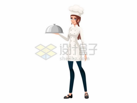 一个卡通西餐大厨美女厨师1184070矢量图片免抠素材