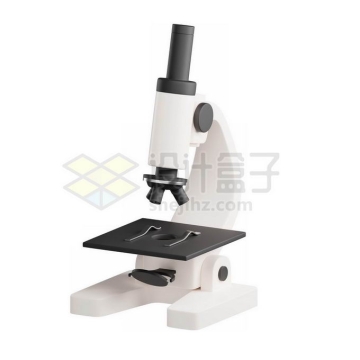 一台白色的教学显微镜3D模型5915050PSD免抠图片素材
