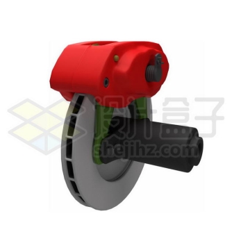 汽车刹车系统红色卡钳和刹车盘3D模型1109905免抠图片素材