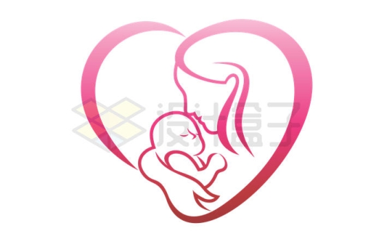 抱着婴儿的年轻妈妈月子中心月嫂公司logo设计方案1668053矢量图片免抠素材