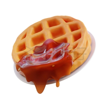 淋上番茄酱的华夫饼美食3D模型6655215PSD免抠图片素材