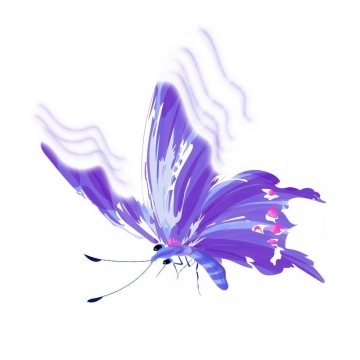 绚丽的紫色蝴蝶手绘插画2754911免抠图片素材