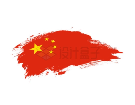 涂鸦画风格中国国旗五星红旗插画5214532矢量图片免抠素材