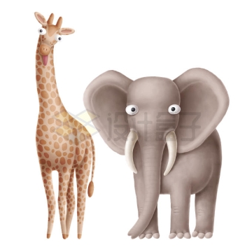 卡通长颈鹿和大象3D模型8865510PSD图片素材