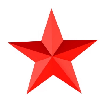 3D立体风格的红色五角星图案7164894png免抠图片素材