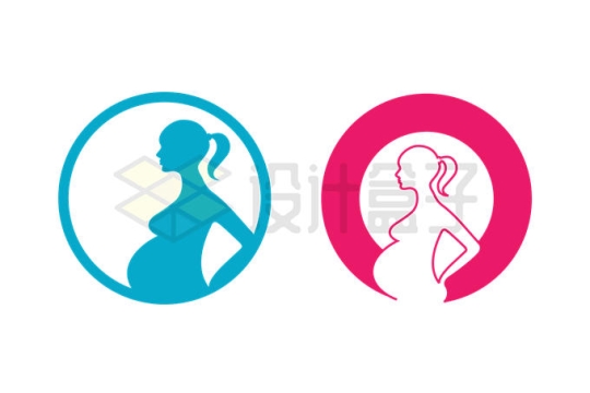 2款孕妇怀孕月子中心月嫂公司logo设计方案3666638矢量图片免抠素材