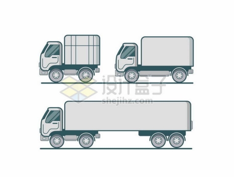 3款MBE风格的小货车大卡车侧面图5468093矢量图片免抠素材