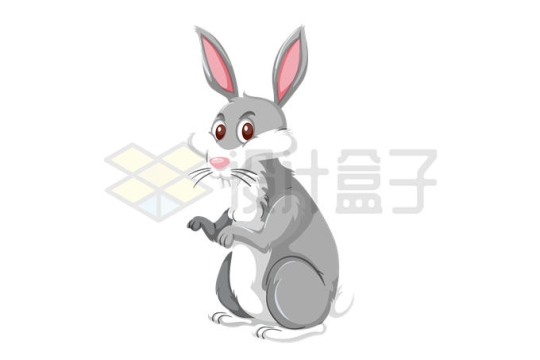 一只卡通灰色兔子8452920矢量图片免抠素材