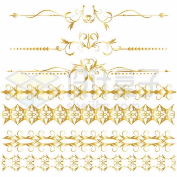 各种复杂的金色复古花纹分隔线装饰2495783矢量图片免抠素材