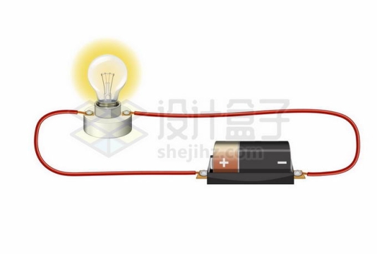 电灯泡干电池组成的简单电路高中初中物理教学配图7043809矢量图片免抠素材