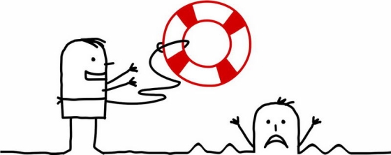 手绘线条卡通小人儿游泳溺水营救方式1501711png免抠图片素材