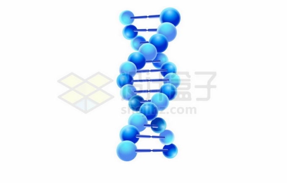 蓝色3D小球组成的DNA双螺旋结构1660593矢量图片免抠素材