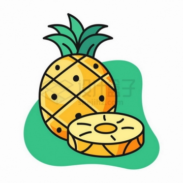 卡通菠萝美味水果png图片免抠矢量素材
