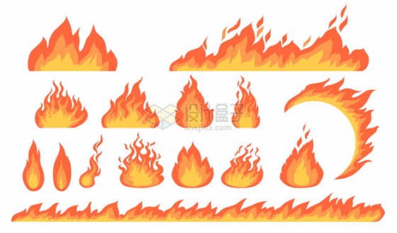 红橙色的火苗燃烧的火焰图案426339png图片素材
