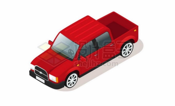 一辆红色的卡通皮卡车小汽车3364589矢量图片免抠素材