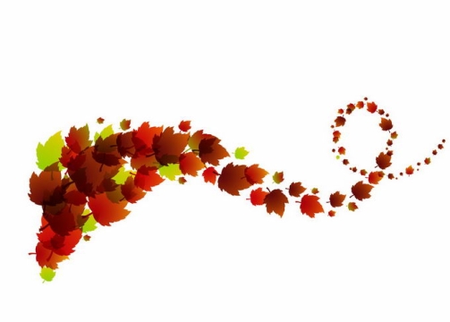 秋天里红色叶子落叶枫叶组成的螺旋图案8458702矢量图片免抠素材免费下载