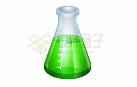 装有绿色液体的锥形瓶化学实验仪器2162283矢量图片免抠素材