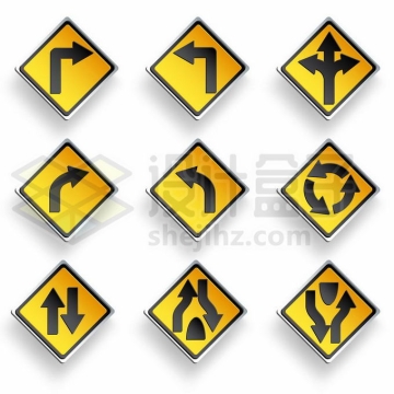 黄底交通标志图片