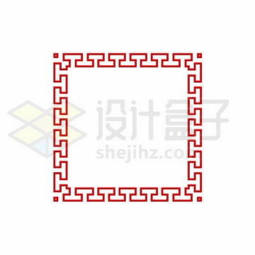 中国风红色回字纹边框6500618矢量图片免抠素材