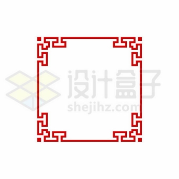 中国风红色回字纹边框4413078矢量图片免抠素材