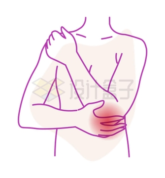 线条风格手臂手肘疼痛医疗插画4150276矢量图片免抠素材下载
