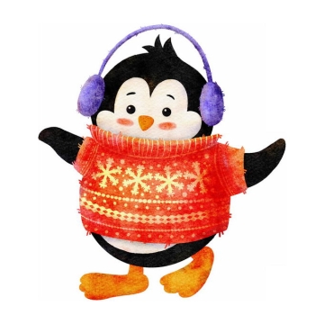 冬天穿着毛线衣的卡通企鹅2954980免抠图片素材
