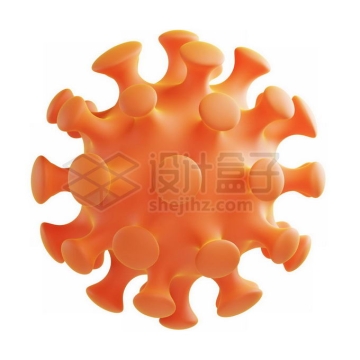一个橙色的奥密克戎新冠病毒3D模型4167695PSD免抠图片素材