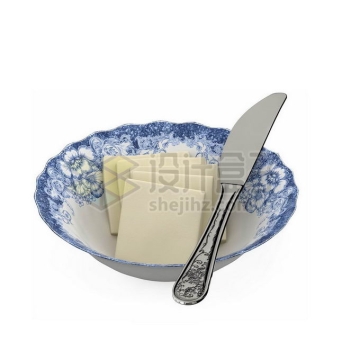 盘子中切块的豆腐和餐刀4019608免抠图片素材