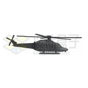 一架深灰色的直升机3D模型6566597免抠图片素材