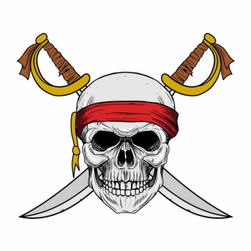 象征海盗的骷髅头和背后交叉的双剑合璧2231987矢量图片素材