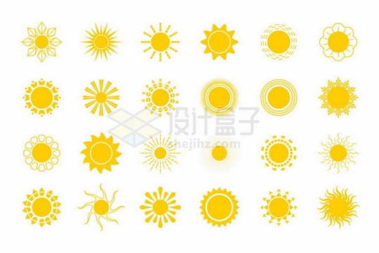 24款黄色卡通太阳图案9533624矢量图片免抠素材