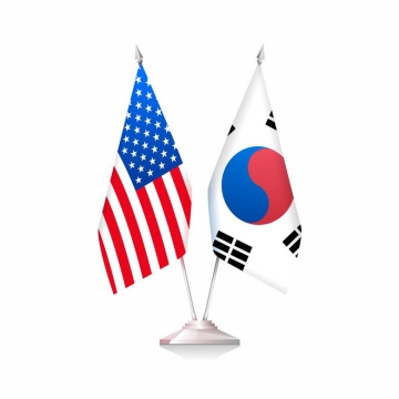 美国韩国国旗象征了美韩同盟关系3297313矢量图片免抠素材
