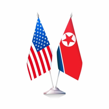 美国朝鲜国旗象征了美朝关系2488231矢量图片免抠素材