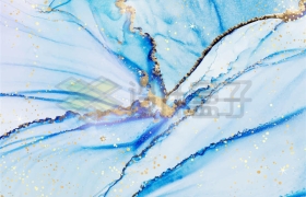 金色线条金粉装饰的抽象天蓝色大理石纹理背景2842601矢量图片免抠素材