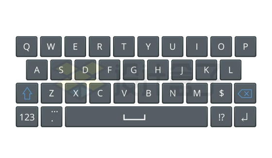 深灰色的智能手机26键符号键盘布局2025398矢量图片免抠素材