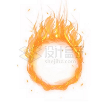 一个燃烧着的火焰火圈文本框信息框插画9714737免抠图片素材