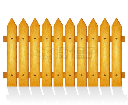橙黄色的尖木栅栏围栏4624526矢量图片免抠素材
