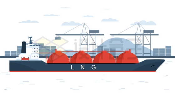 LNG液化天然气船运输船插画5633125矢量图片免抠素材