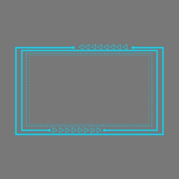 科技风格蓝色线条三角形箭头组成的文本框边框6437819免抠图片素材