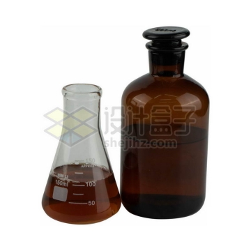 锥形烧瓶和玻璃广口试剂瓶等化学实验仪器9484368png图片免抠素材